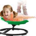 Sensory Spinning Chair for Kids with Autism & ADHD, Swivel Chair for Indoor/Outdoor Use, Sit and Spin Toys, Fish-Shaped Sensory Chairs for Autistic Children, Training Body Coordination (Dark Green)