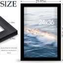 24x36 Poster Frame Black, Poster Frames 24 x 36 inches or 24x36 Picture Frames with HD Plexiglass Durable and Scratch-proof for Horizontal or Vertical Wall Mounting, 1 Pack