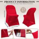 Newwiee 25 Pcs Spandex Chair Covers Bulk - Stretch Folding Flat Front Fitted Universal Chair Protector Pack Removable Washable for Wedding Party Dining Banquet Event (Red)