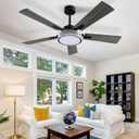 YITAHOME 52 Inch Black Chandelier Ceiling Fan with Lights