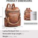 Shrrie Vegan Leather Laptop Backpack for Women 15.6 inch Work Backpack Fashion Travel Backpack Purse for Travel College Work