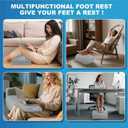 Foot Rest for Under Desk at Work, Foot Stool with Washable Cover, Comfortable Office Desk Accessories, Footrest with 3 Adjustable Heights, for Offices Gaming Chair, for Leg Support, Gray (Without Feet Warm Pocket)