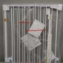 Cumbor 34" Extra Tall No Bottom Bar Baby Gate for Stairs, Wall Mounted Dog Gate Indoor for Larger Pets, Expandable 29.2-43" Safety Gate for Doorways, Wide Walk Thru Door for Easy Access (White)