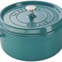 Staub Cast Iron 4-qt Round Cocotte - Turquoise, Made in France