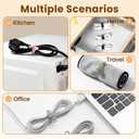 30 Pcs Silicone Data Cable Organizer, Reusable Cable Ties Wire Organizers for Office, Multipurpose Elastic Cord Wraps Cable Management for Charging Cord,Appliances,Home,Office,Kitchen,School,Travel (4.1 Inch)