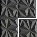 WOWSTAR 31 Sq.Ft. 24-Pack 3D Wall Panels Diamond for Interior Wall Decor for Living Room, Bedroom, 11.81x 15.75 (Black)