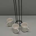 American Atelier Ceramic Mini Espresso Cups Set of 4, 3oz - Stackable Tiny Mugs for Small Shots of Coffee with Metal Stand - Use Demitasse Espresso Mug Racks for Any Kitchen or Caf (Pearlized)