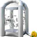OZIS 8.2x5.2x5.2Ft Inflatable Money Machine Booth with Blower Inflatable Cash Cube Booth for Business Advertising Promotions Party(Silver)