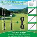 GPANDAG 2 Pack Golf Grip Trainer and Golf Wrist Trainer, Golf Training Aid w/Click Feedback for Warm Up/Strength Training, Golf Swing Trainer Right Left Gift for Golfers, Indoor Outdoor Golf Arm Band