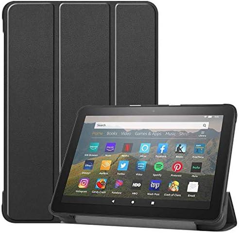 Fire HD 8 Tablet Case - Fits Kindle Fire HD 8 & 8 Plus (8" 12th/10th Gen) Trifold Stand Cover with Backshell and Auto Wake/Sleep