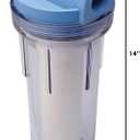Culligan HF-360A/HF-360B Whole House Water Filter Housing Clear 3/4" Inlet/Outlet, Standard Duty, Sediment Water Filtration for Home Plumbing & Appliances, NSF Certified