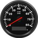 Geloo 85MM Boat RPM Tachometer - Waterproof Outboard Tachometer 0-8000RPM Tacho Meter for Car Truck Marine Diesel Gasoline Engine RPM Tacho Gauge 9-32V with LCD Hourmeter Red Backlight