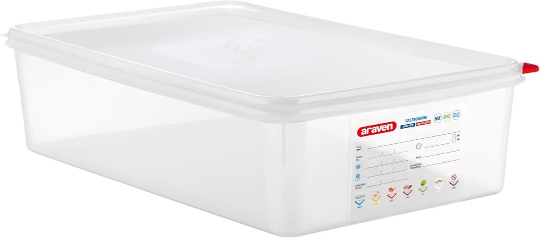 Araven Airtight Container, Food Pan with Lid for Storage in Kitchen and Restaurant, 14.4 Qt, 1 Count, Clear