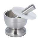 Stainless Steel Mortar and PestlePill Crusher for Grinding Herbs Spices, Kitchen Spices Herbs Pesto Grinder (Large)