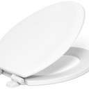 KOHLER Stonewood Quiet-Close, Elongated Toilet Seat Soft Close, Durable Wood, Easy Installation, Universal Fit, Home Essentials, White Finish, K-20466-0