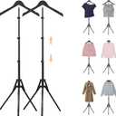 2 Pack Shirt Display Stand, 32-63 Inch Height Adjustable Mannequin Torso for Vendors, T Shirt Clothing Display Stand Rack, Foldable Steamer Stand for Clothes Garment Retail