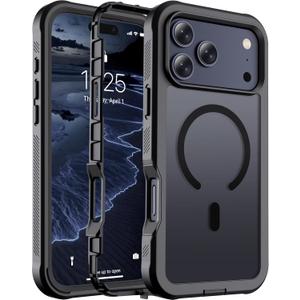 Magnetic for iPhone 17 Pro Max Case, [Compatible with MagSafe][Military Grade Drop Protection][Heavy Duty Protection][Non-Slip][Shockproof] 2-Layer Durable Bumper Phone Case 6.9''-Black