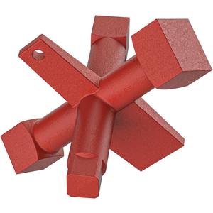 Ximoon 6 Way Cleanout Plug Wrench Replacement for Pasco J40042 Plumbing Wrench,Heavy Duty Iron countersunk Clean Out Plugs Drum Traps Plumbing Tool (Red)