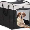 DONORO Dog Kennels and Crates for Medium Dogs, Portable Pop Up Indoor Pet Cage with Sturdy Wire Frame, Collapsible Travel Crate Soft Sided Cat Bag Escape Proof (Black, 36.0" L x 23.0" W x 28.0" H)