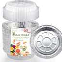 Silver Knight (60 Pack) 7-Inch Round Aluminum Pans Disposable with Plastic Dome Lids Tin Foil Pans for Roasting, Meal Prep, to-Go Containers Silver