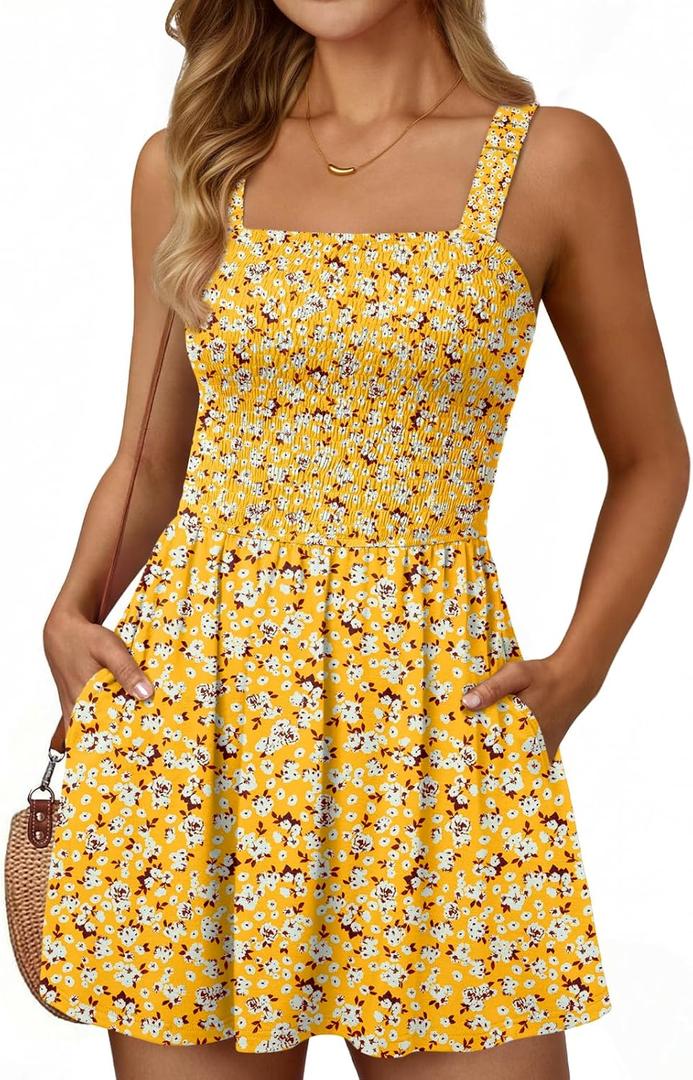 LILLUSORY Womens Short Summer Dress Mini Sundress Beach Vacation Spring Sleeveless Dresses 2026 Casual Outfits Cute Clothes (M)