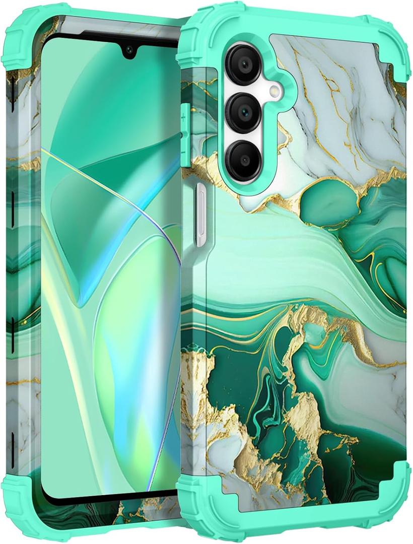 Hocase for Galaxy A16 5G Case, Heavy Duty Shockproof Protection Soft Silicone Rubber Bumper+Hard Plastic Hybrid Protective Case for Samsung Galaxy A16 5G (6.7") 2025 - Mint Green