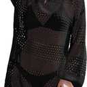 Buauty Womens Swimsuit Coverup Crochet Swim Cover Ups Bikini Bathing Suits Swimwear 2025 Summer Beach Dress Vacation Outfits (Small, Black)