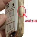 REPROTECTING TPU Key Fob Cover Compatible with Cadillac Escalade Escalade ESV (6 Buttons) (Black/White)