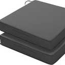 Favoyard Patio Chair Cushions 20 x 20 x 3 Inch Waterproof Outdoor Seat Cushions for Patio Furniture 3-Year Color Fastness Garden Sofa Couch Pads with Handle & Adjustable Straps Set of 2, Dark Grey