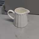 YHOJOY Ceramic Creamer Pitcher, Creamer Container with Handle, 10 OZ Small Milk Pitcher Milk Cup for Coffee, Sauces, Salad, White