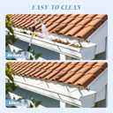2-IN-1 24FT Reach Gutter Cleaning Tool, 16FT Gutter Cleaning Wand with Flexible Wand & Stainless Steel Curved Tube (360 Rotating Nozzle), Adjustable Spray, Brass Valve, Garden Hose Attachment