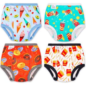 Max Shape 4 Packs of Potty Training Underwear for Girls with Supper Absorbent-Layer,Reusable Baby Toilet Training Pants Doughnut 3 Years