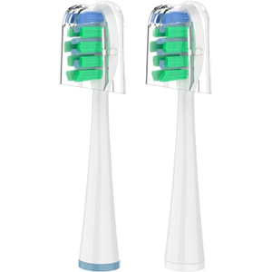 Replacement Brush Heads for Waterpik Sensonic Complete Care Toothbrush, with Covers, Compact, White, 2 Count