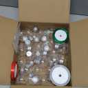 KaKaPops 30 Pieces Christmas Booze Balls, Christmas Tree Hanging Ornaments Clear Plastic Fillable Bulbs Pendant Ball with Screw Caps and Ribbons for Christmas Home Party Decor (Silver)