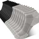 BAMBOO COOL Men's Athletic Ankle Socks Moisture Wicking, Anti-Odor Breathable Running Mesh Socks Arch Support, 8 Pack (L)