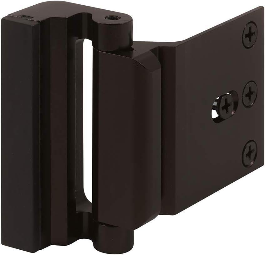 Prime-Line U 11126 Door Reinforcement Lock  Add Extra, High Security to your Home and Prevent Unauthorized Entry  3 In. Stop, Aluminum Construction, Bronze (Single Pack)