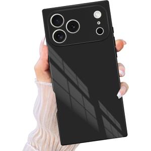 Compatible with iPhone 17 Pro Case Rectangle, Support Magnetic Wireless Charging, Full Camera Protection, Slim Shockproof Soft TPU for Women Men, Phone Case for iPhone 17 Pro Black