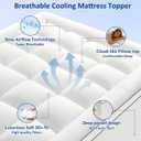 King Size Mattress Topper for Back Pain, Extra Thick Pillow Top Mattress Pad with 1000GSM Down Alternative Filler, Cooling Breathable Plush Bed Topper Protector Cover (8-21" Deep Pocket)