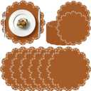 100 Pcs Platos De Barro Mexicanos Paper Placemats 13.5 Inches Cielito Lindo Party Decoration Disposable Scalloped Cinco De Mayo Paper Placemats for Fiesta Mexican Baby Shower Decor