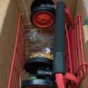 The New York Doll Collection Toy Shopping Cart for Kids and Toddler - Includes Food - Folds for Easy Storage - with Sturdy Metal Frame (Red)