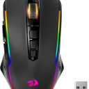 Redragon Gaming Mouse, Wireless Mouse Gaming with 8000 DPI, PC Gaming Mice with Fire Button, RGB Backlit Programmable Ergonomic Mouse Gamer, Rechargeable, 70Hrs for Windows, Mac Gamer, Black