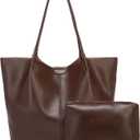 Tote Bag For Women Large Capacity Soft Leather Purse With Interior Pouch Multi-Use For Daily Commute Work Travel