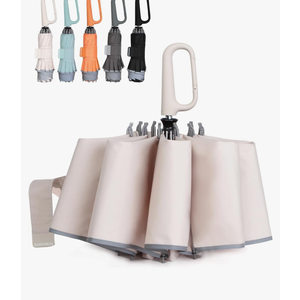QWB TUMAAOTU Inverted Umbrella with Carabiner Handle, Wind Proof Umbrellas For Rain and Sun, 46 Inch Portable Reverse Folding UV Umbrella, Car Umbrella for Women Men, 10 Ribs