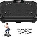 Vibration Plate Exercise Machine Lymphatic Drainage, Full Body Shaking Workout Vibrating Plate Weight Loss, 199 Adjustable Speeds 450 Lbs Capacity Fitness Platform for Women Men (Black)