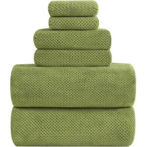 YTYC Towels, 39x78 Inch Oversized Bath Sheets for Adults Luxury Extra Large Bath Towels Sets of 6 Super Soft Shower Towels for Bathroom Microfiber 80% Polyester (Sage Green,6)