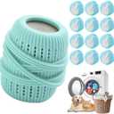 Pet Hair Remover for Laundry,Reusable Dog & Cat Hair Remover for Laundry Effectively Laundry Pet Hair Catcher for Clothes and Bedding,Suitable for lint Catcher for Washing Machine (12, Azure)