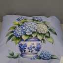 Chinoiserie Decor Style Vase Florals Cottagecore Millennial Throw Pillow (18x18)