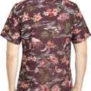 SSLR Pack Hawaiian Shirt for Men Flamingo Short Sleeve Casual Button Down Shirts Summer Beach Shirt (Purple, L)