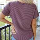 Verdusa Women's Striped Shirt Color Block Crew Neck Babydoll Casual Tops (L)