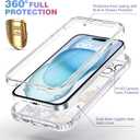 Diaclara Designed for iPhone 15 Case, Full Body Rugged Case with Built-in Touch Sensitive Anti-Scratch Screen Protector, with Camera Lens Protector for iPhone 15 6.1" (Lily) Butterfly
